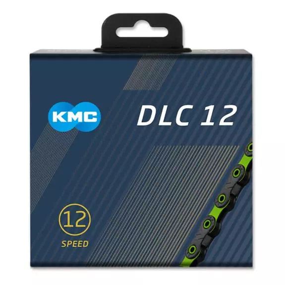 Chaîne KMC DLC12 12V 126 Maillons Noir Vert
