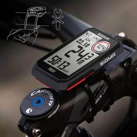 Compteur De Vélo Sigma ROX 4.0 + HR Set Noir – Image 3