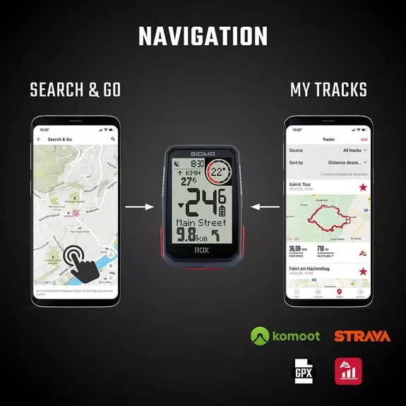 Compteur De Vélo Sigma ROX 4.0 + HR Set Noir – Image 4